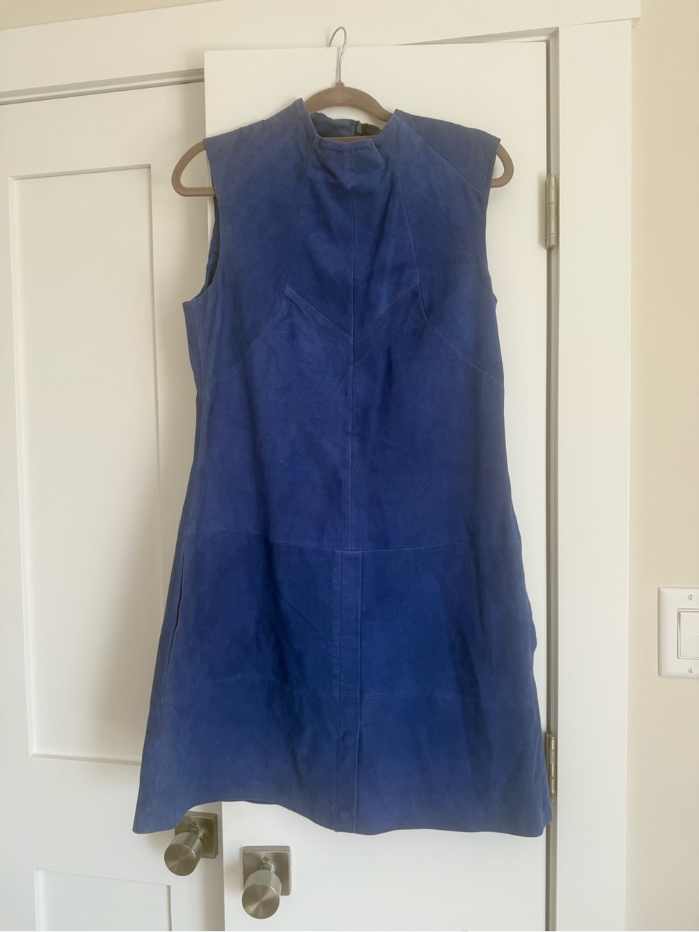 Stylein Royal Blue Suede Sleeveless Shift Dress